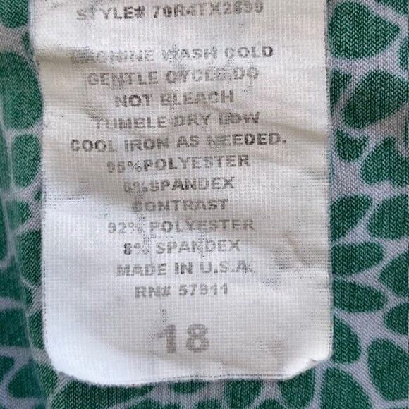 Torrid Vintage Green White Daisy Floral Navy Tie Faux Wrap Dress 18 - Picture 4 of 5